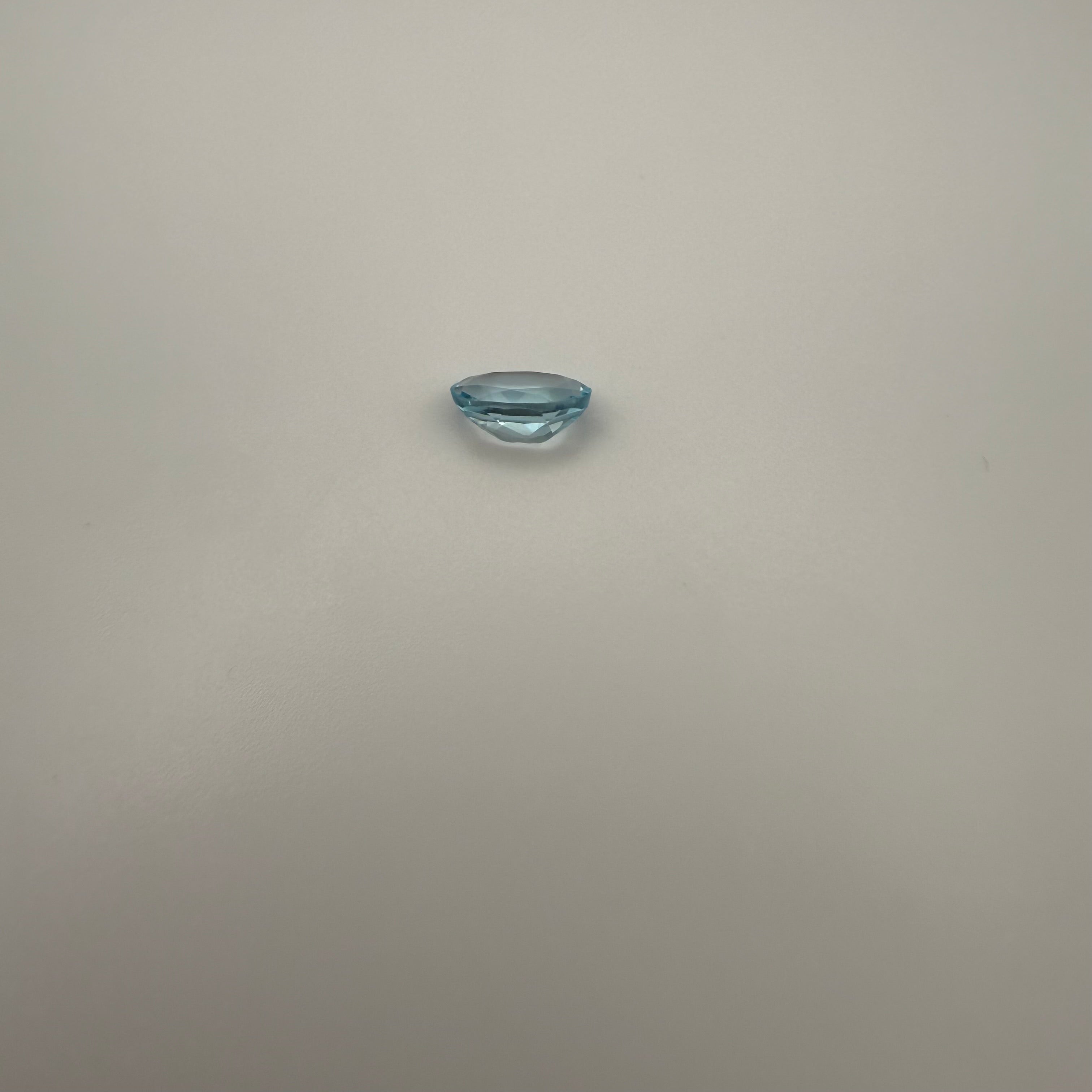 oval faceted Swiss Blue Topaz gemstone